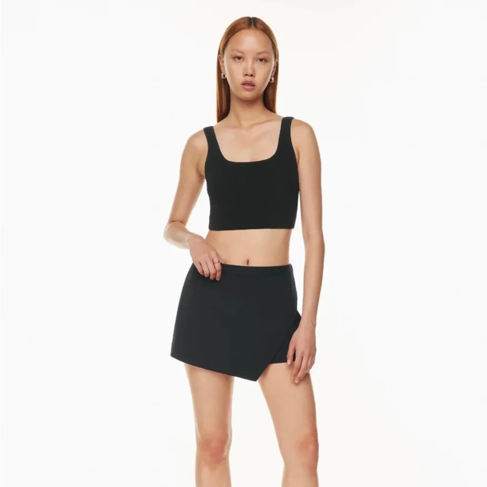 Babaton Sculpt Knit Squareneck Cropped Tank Black M